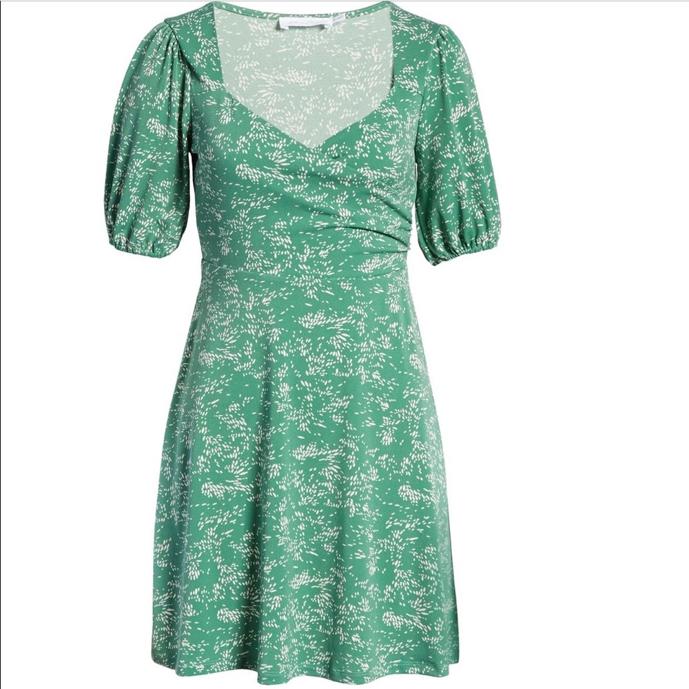 Green floral minidress